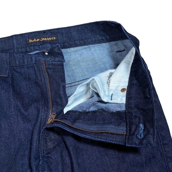 Nudie Jeans Tape Ted Organic Dry Grey Embo Blue Slim Denim Mens  30 (28x26) - Picture 5 of 11